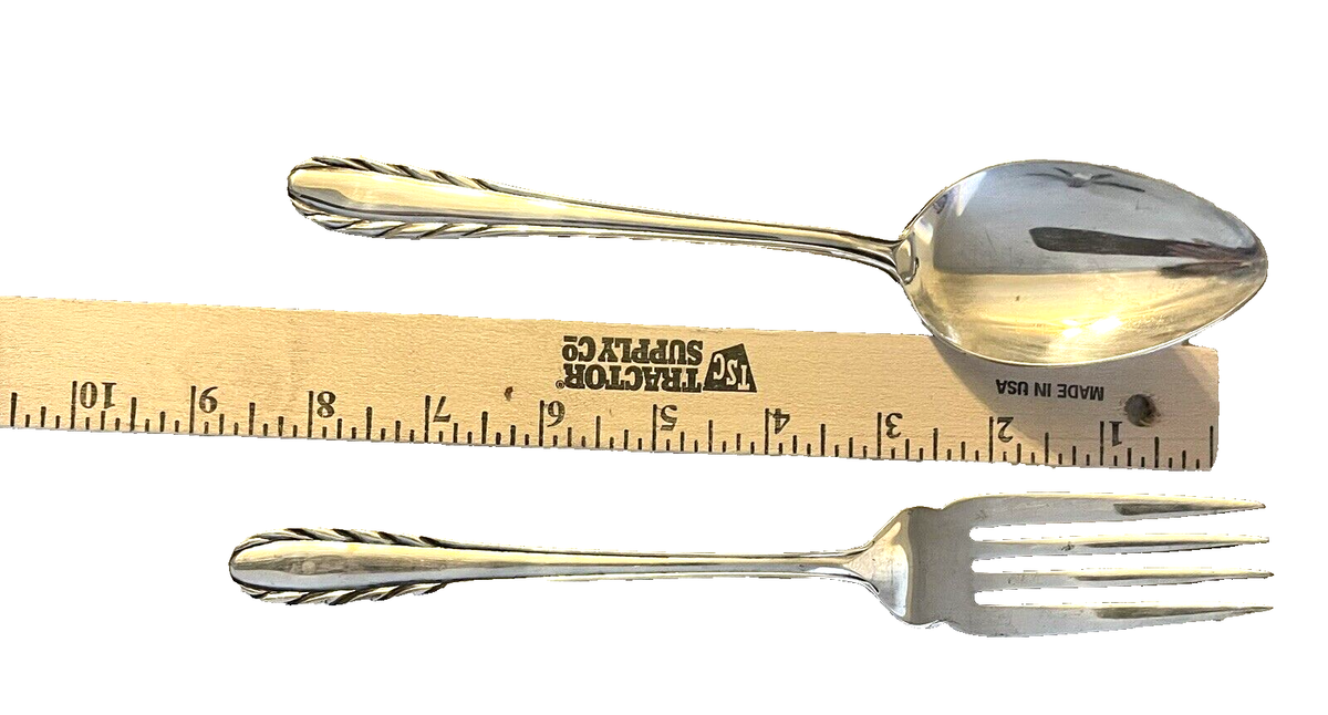 Fork Spoon Serving Set NAKAZATO Nickel Silver WHEAT Pattern
