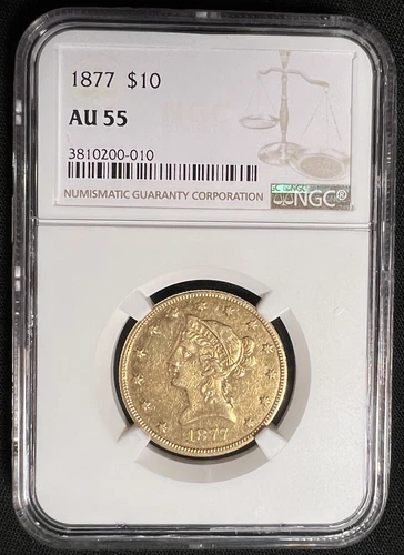1877 $10 Liberty Gold Eagle NGC AU55 (3810200-010)
