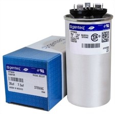 35  7.5 uf MFD x 370 VAC  97F9829 Genteq Dual Round Capacitor / GE Industrial