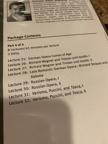 Great Courses: How To Listen To And Understand Opera Complete Set 8 DVDs & Guide - Picture 10 of 12