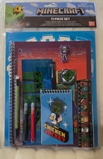 Minecraft Kids School 11 Piece Stationery Set w/ Pencils, Folders, Notebooks etc