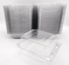 100 Pcs Bakery Boxes Transparent Plastic Sandwich Holders for Cakes Cookies 5"