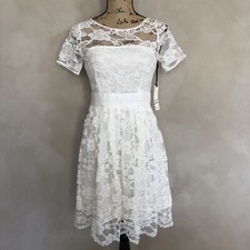 NWT BB Dakota ivory lace short sleeve dress size 4