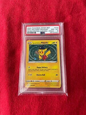 Special Delivery Pikachu PSA 8 SWSH074 DOUBLE SWIRL Black Special Delivery Pikachu PSA 8 SWSH074 DOUBLE SWIRL Black