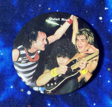 QUIET RIOT Pin Vintage 80s Band Pin Pinback Button Badge Original 1980s 2 1/4"