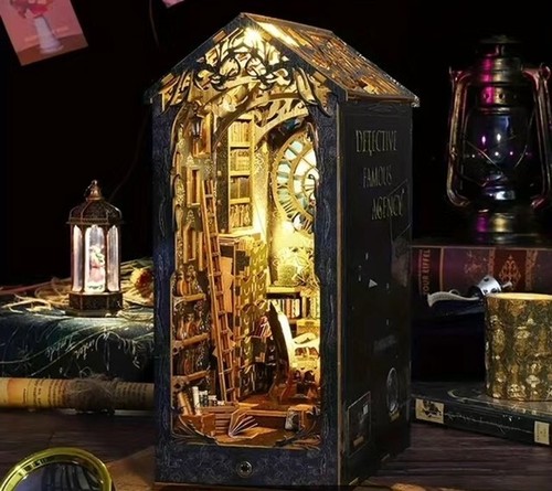 DIY BOOK NOOK Detective Agency Puzzle Miniature Dollhouse Model House Craft Kit - Picture 10 of 10