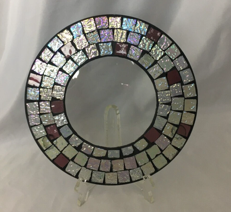 Lindo suporte de vela redondo para plantas em mosaico arranjos florais 8,5" - Imagem 3 de 4