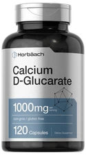 Calcium D Glucarate 1000mg | 120 Capsules | Non-GMO Supplement | by Horbaach