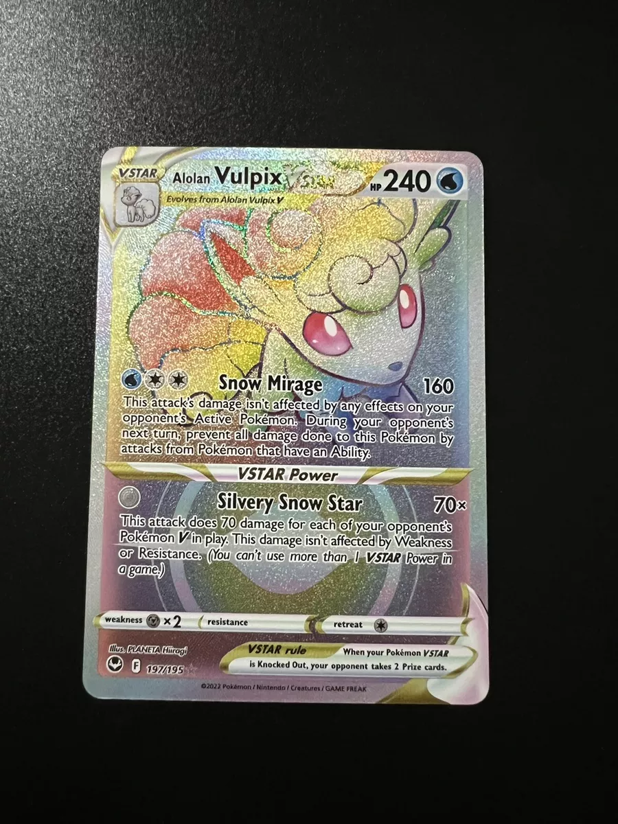 Alolan Vulpix-VSTAR 197/195 in Portuguese Silver Tempest Pokémon