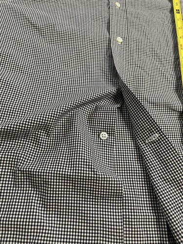 Ralph Lauren Purple Label Cotton Black White Micro Plaid Size 16 Made In Italy - 第 12/15 張圖片