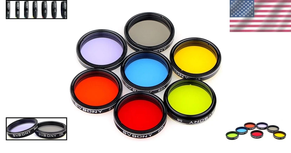 Filtros telescópicos de vidrio óptico - Kit de filtro de color y luna de 1,25' para astrónomos Foto 2 de 4