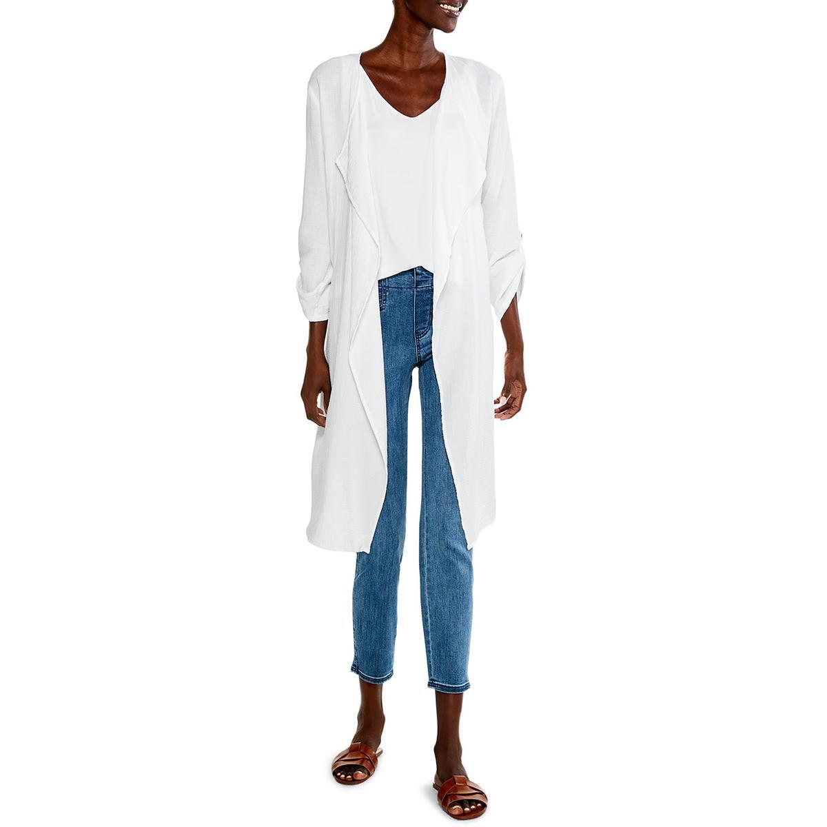 Nic + Zoe Женский белый газовый топ-кардиган-рубашка Boatcruise XXL BHFO 3724
