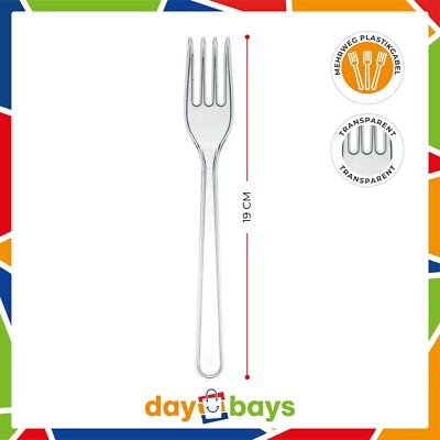 Plastikgabel Plastikbesteck Mehrweg 18 cm Plastik Gabel Transparent Oder Schwarz