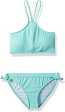 Billabong 182216 Girl's Sol Searcher High Neck Swim Beachglass Set size 7