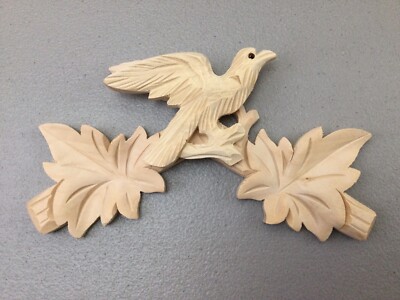 NEW Unfinished Cuckoo Clock Topper, Leaves and Bird ( 8  Length ) Germany