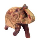 Traditional Style Wooden Handmade Distress Rustic Finish Elephant Statue i71-618