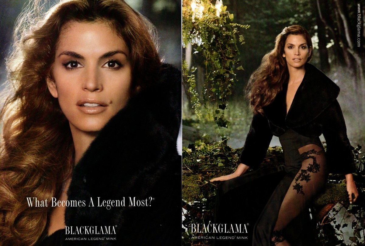 Modern Magazine Fashion AD BLACKGLAMMA Mink Coats Cindy