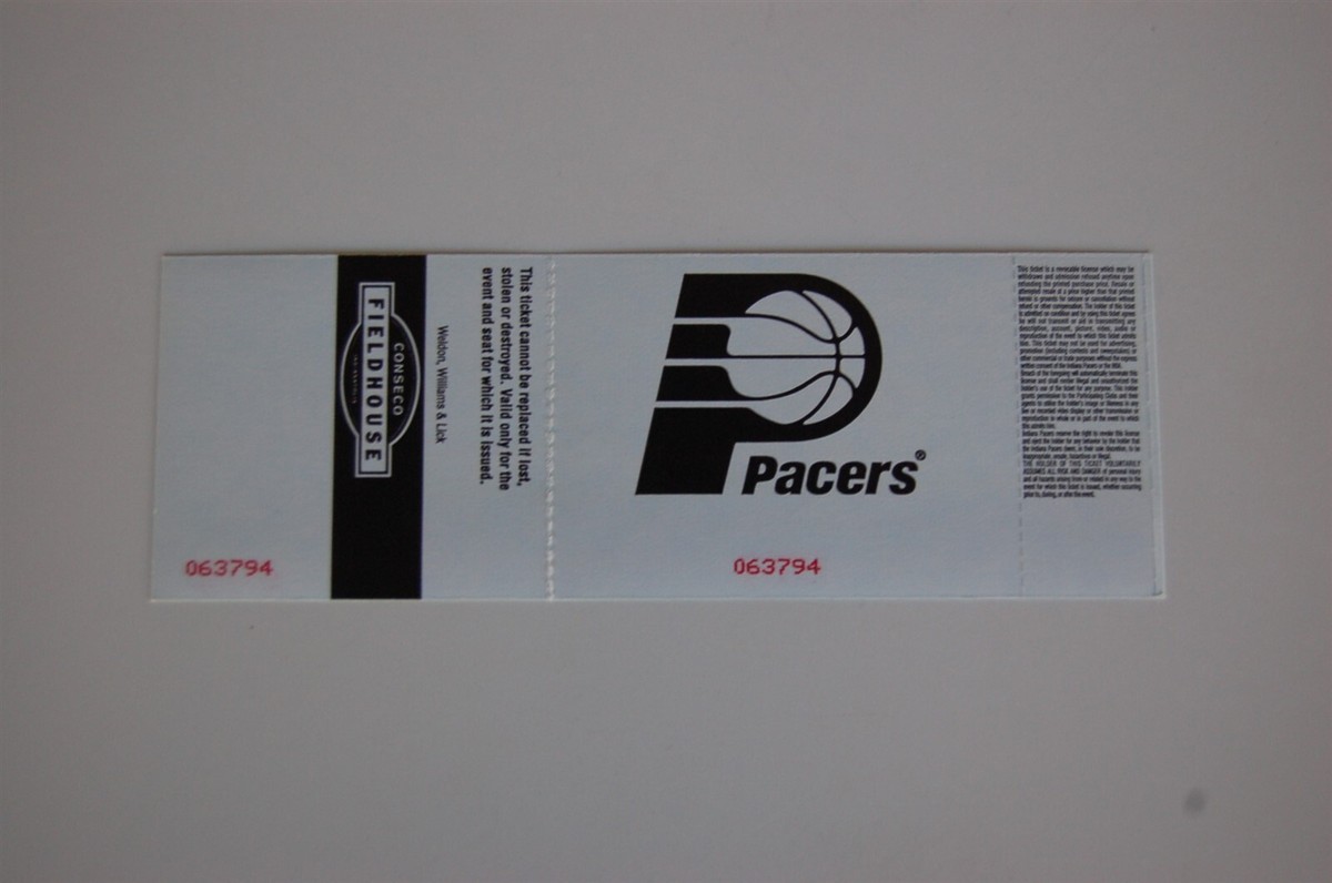 1999 Indiana Pacers - Boston Celtics Full Ticket - Conseco