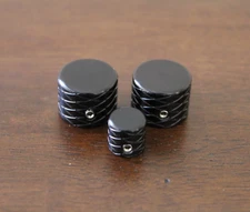 Double Helix Short Flat Top knob set of 2 with switch tip, Jet Black