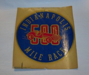 VINTAGE Indianapolis Indy 500 Logo Decal Sticker - 3.25" diameter - Old Style