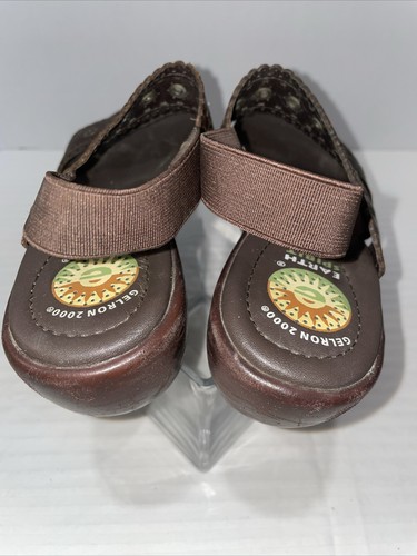 EUC 2 Pair 6 Earth Spirit Black MOHICAN Brown SHEBA Leather Wedge Sandals Gelron - Picture 11 of 16