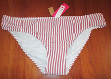 NWT Xhilaration Pink/White Bikini Bottom Womens Size XL12-14 Cheeky Lined 29753