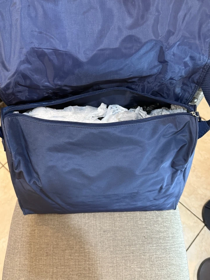 Bolso Mensajero Christian Audigier Azul Lona Diseño Ed Hardy Y2K De Colección Foto 4 de 4