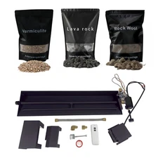 Americangaslos 18"-24" Burner Pan with Valve Remote for Gas Fireplace Gas