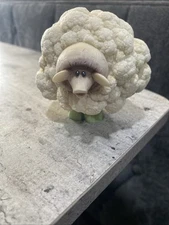 Vtg Rare Retired Enesco Home Grown Vegetable Cauliflower Sheep Figurine 2.75”
