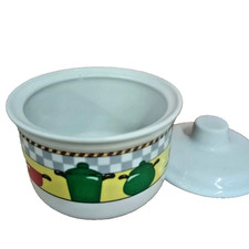 Set Lucie 1x zuccheriera in ceramica con coperchio arancione