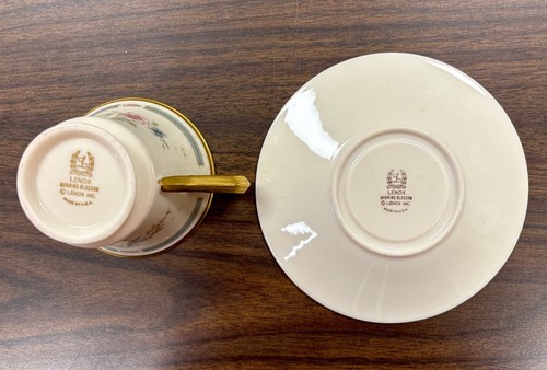 Lenox 5 Pc Place Setting(s) Morning Blossom Fine Bone China Floral Gold Trim - Picture 11 of 11