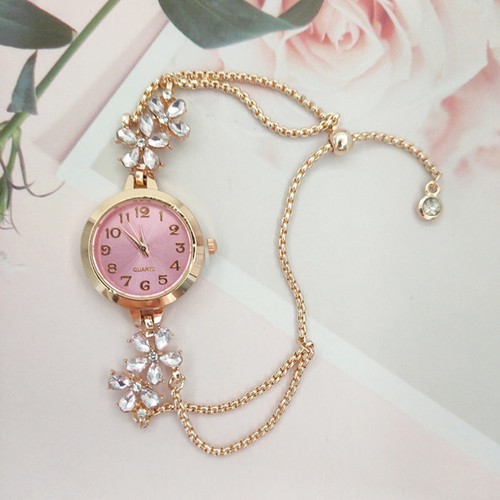 Modische Damen Diamant Uhr mit einzigartiger Blumenform und Armband - Picture 9 of 19