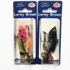 (2) Vintage Tom Manns "Leroy Brown" Crankbait Bass Fishing Lure Lot • Eufaula AL