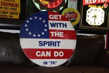 RARE 1976 GET WITH THE SPIRIT CAN DO IN 76 JIMMY CARTER CAMPAIGN POLITICAL SIGN