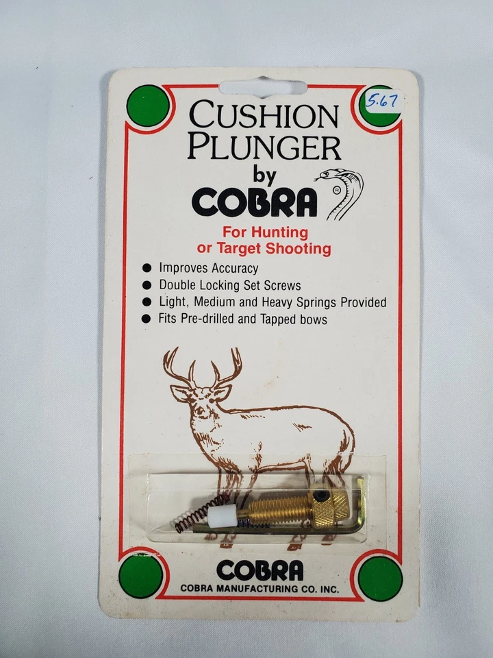 NEW OLD STOCK VINTAGE COBRA ARCHERY BRASS ARROW REST CUSHION PLUNGER - Image 4 of 4