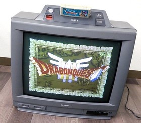 Sharp 21G-SF1 Super Famicom Built-in TV Console SFC Tested Working Rare Japan