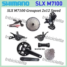 SHIMANO SLX M7100 Groupset 2x12 Speed Shifter Rear Derailleur Cassette Crankset