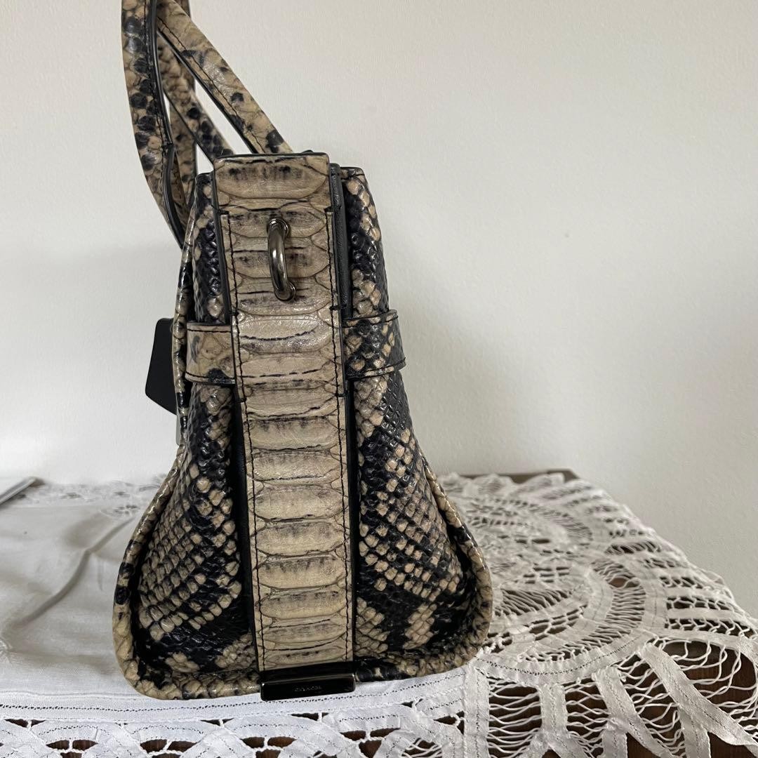 Coach Swagger Python Embossed Leather 2-Way Handb… - image 2