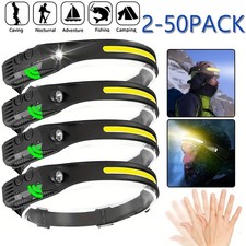 Super Bright Waterproof Head Torch Headlight COB LED USB Rechargeable Headlamp