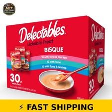 Hartz Delectables Bisque Lickable Wet Cat Treats Variety Pack, 30 Count