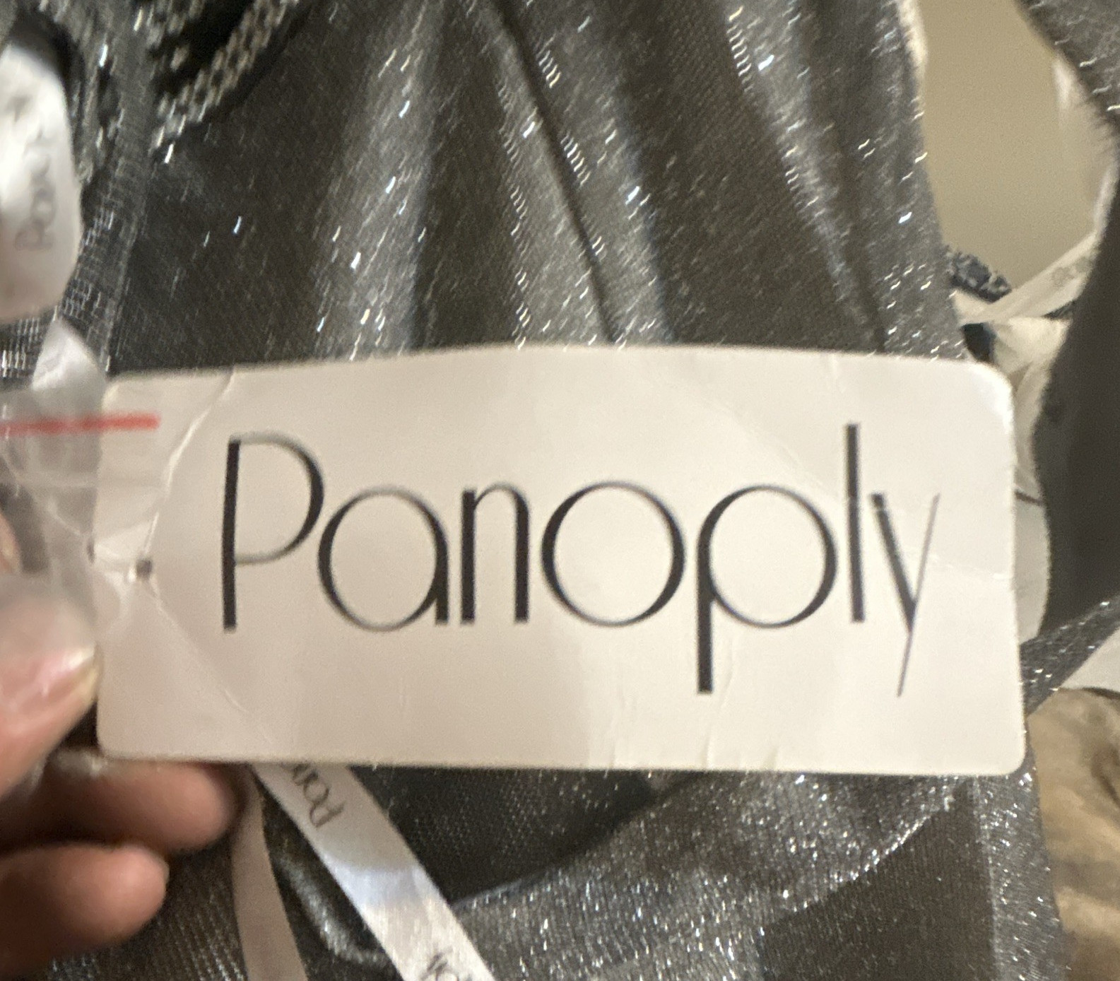 Panoply Gunmetal Maxi Dress V-Neck Sleeveless Beaded Sequined Size 10 14926