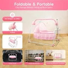 Foldable Electric Bluetooth Baby Swing Cradle Bassinet Rocking Crib Infant Bed