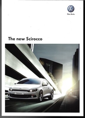 Volkswagen Scirocco Early-Mid 2009 UK Market Brochure 1.4 TSi, 2.0 TSi & TDi 140