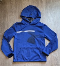 Under Armour Youth Boy Blue hoodie pullover sweatshirt loose fit Large Coldgear