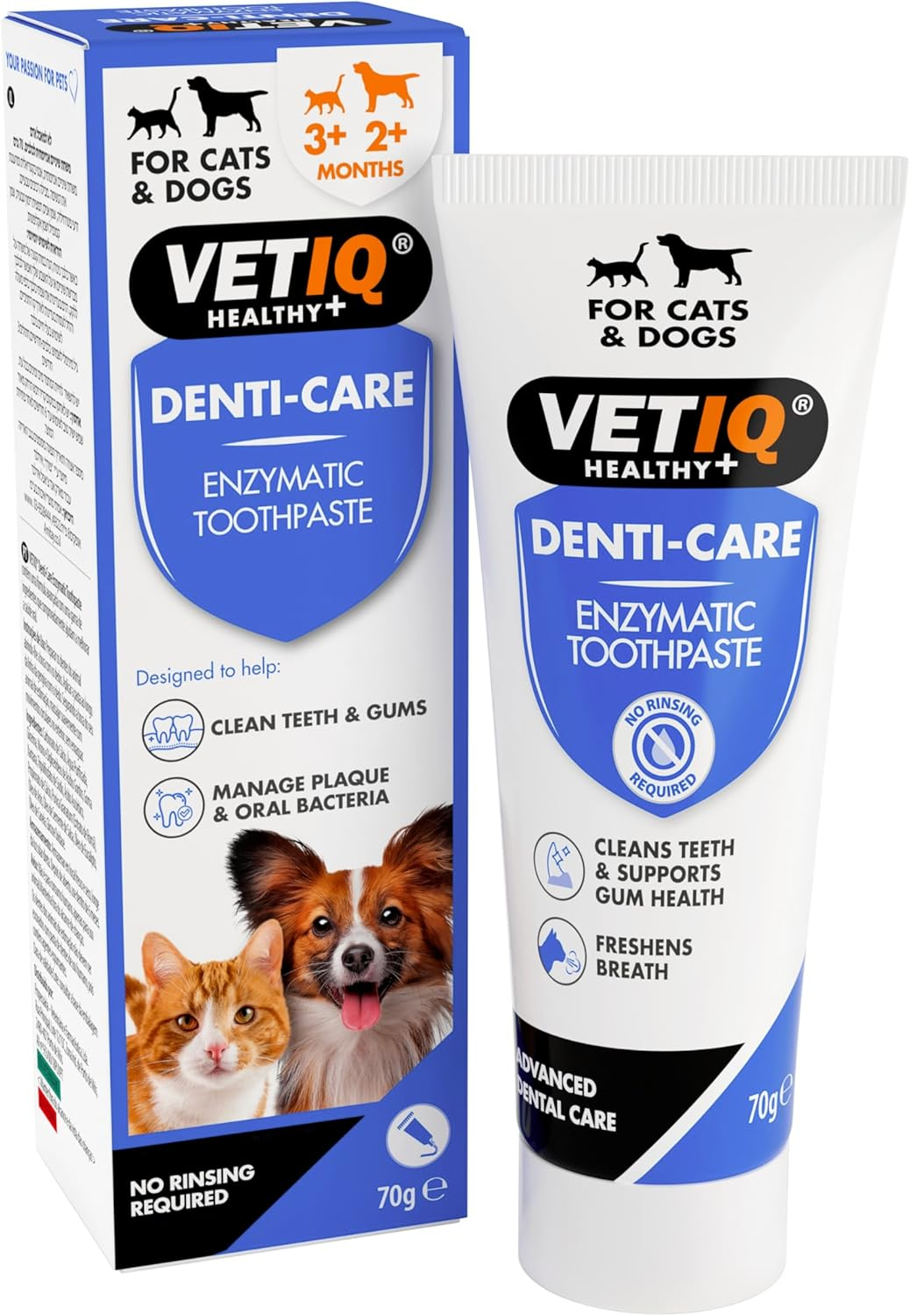 VETIQ Denti-Care Enzymatic Toothpaste 70g for Cats & Dogs Fresh Breath Gum Healt