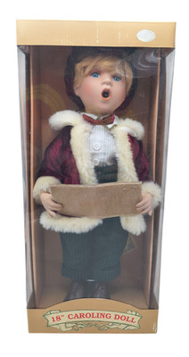 Collectors Choice Christmas Traditions 18'' Boy Caroling Hand Painted Doll