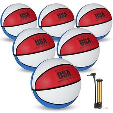 Rubber Size 5 Basketball Set with Inflatable Ball Pump for Kids Youth Adult