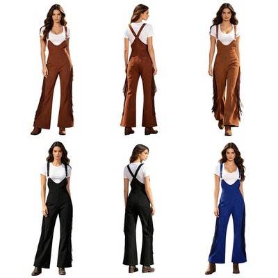 Women Overalls Party Pants One Piece Coveralls Stage Performance Trousers Y2K