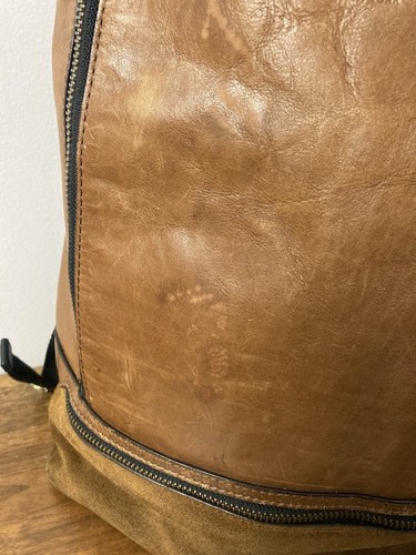 Coach Brown/Black All Leather Backpack Laptop School Day Pack Bag - Imagen 8 de 14