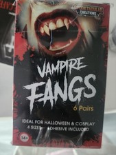 Halloween Vampire Teeth Fangs Upgraded Reusable Adhesive for Adults NEW